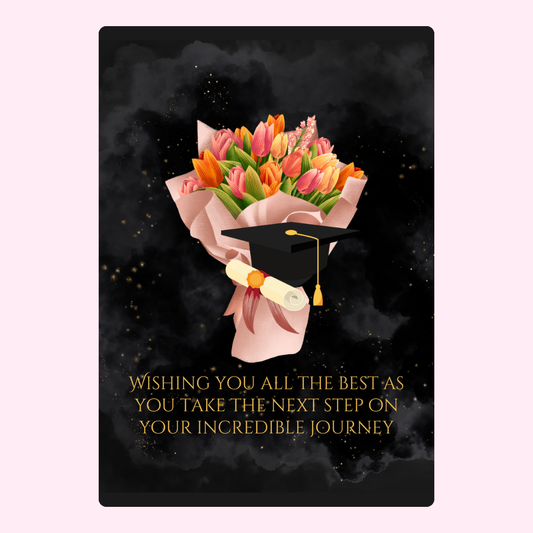 Graduation bouquet card with well wishes