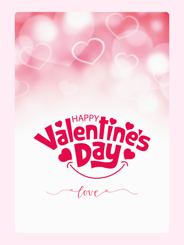 Bokeh Hearts Valentine's Cake Card