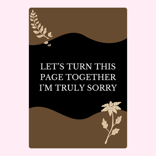 Let's turn this page together, I'm truly sorry