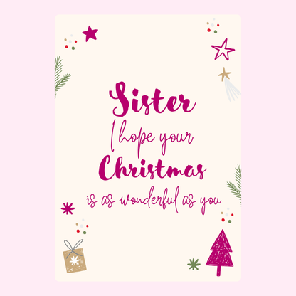 Christmas card for sister