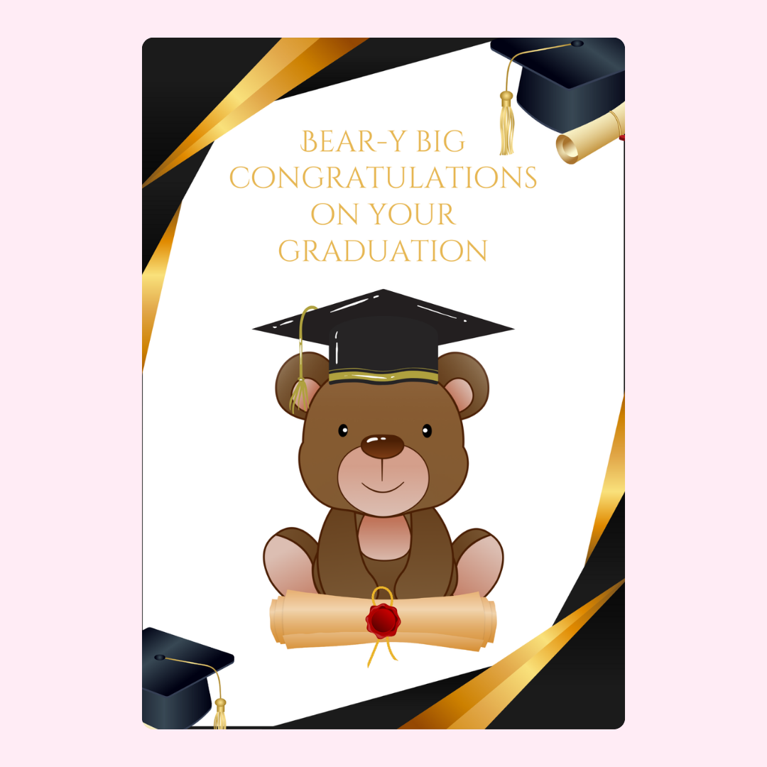 Graduation card with bear, Bear-y Big Congratulations