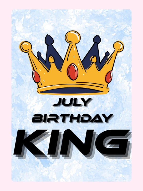 July Birthday King Cake Card