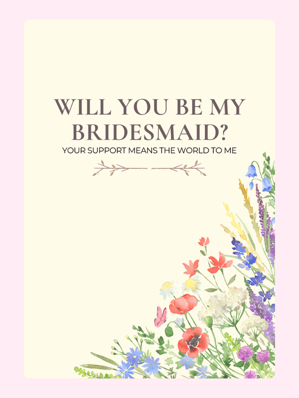 Bridesmaid proposal card with floral design