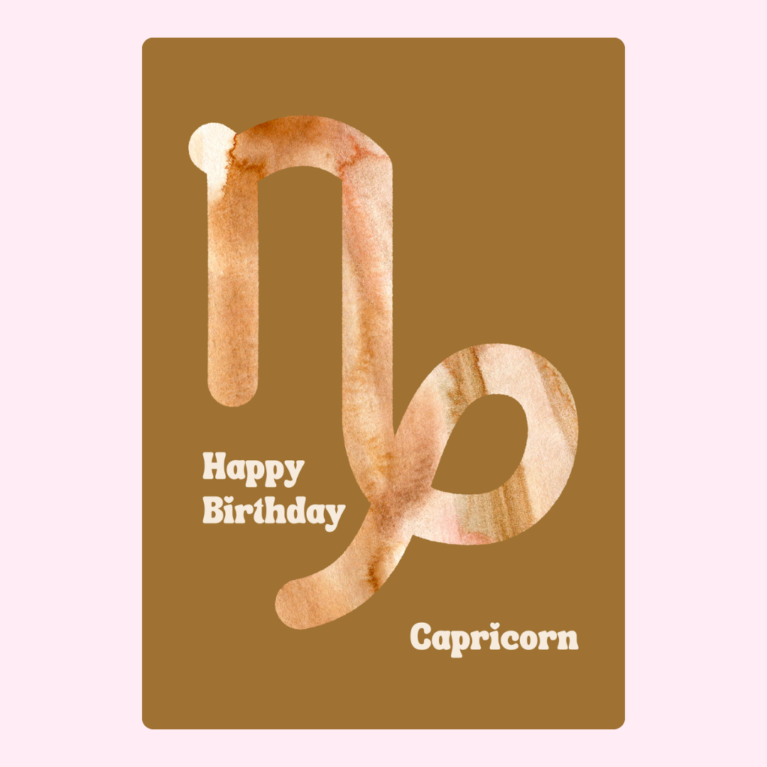 Happy Birthday Capricorn card