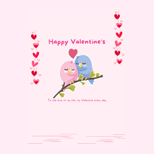 Valentine's Day card with two birds and hearts, 28_b755982a-c249