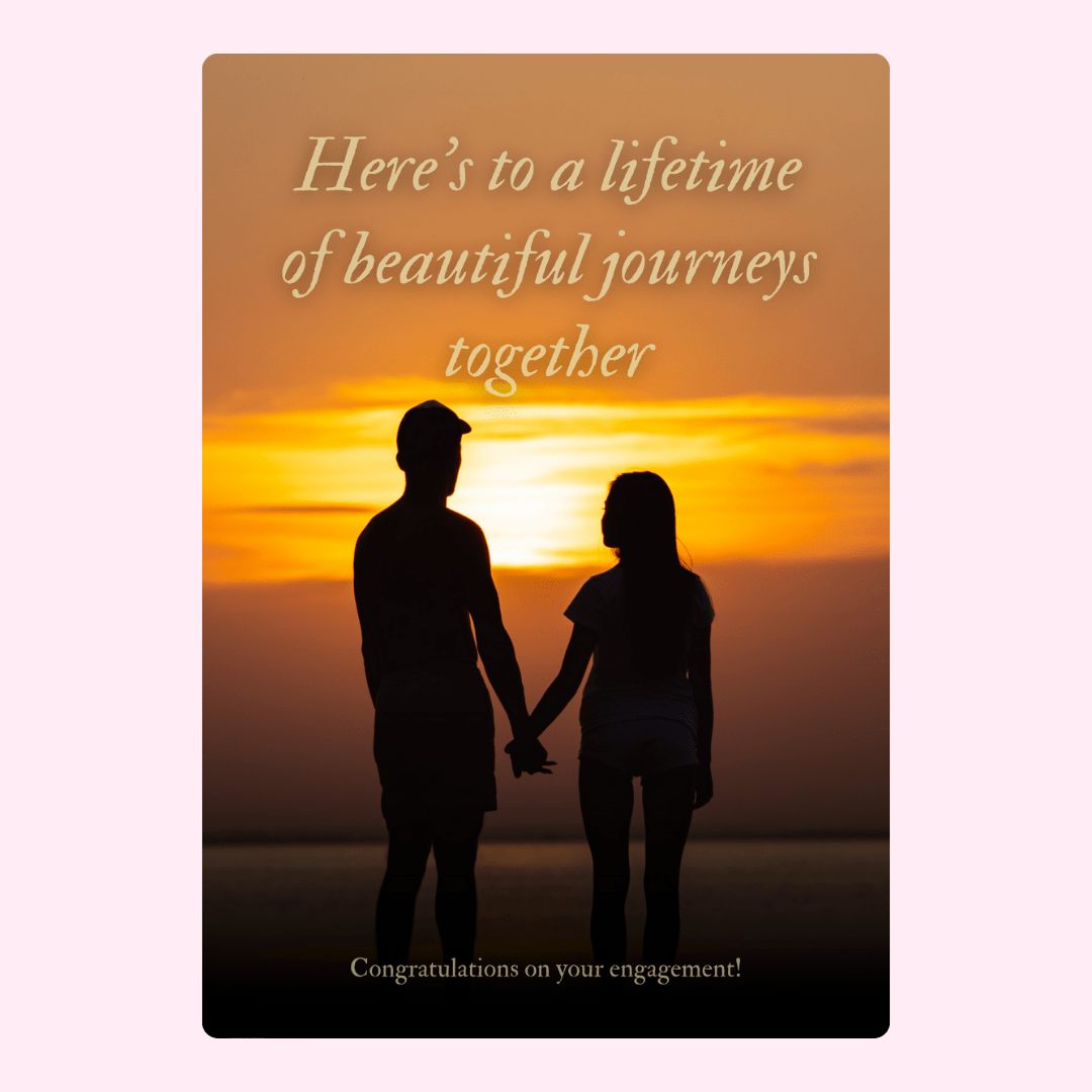 Couple at sunset lifetime of journeys
