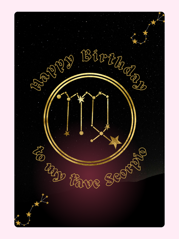 Scorpio's Realm Cake Card, birthday