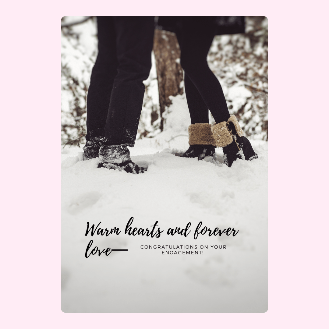 Warm hearts and forever love in the snow.