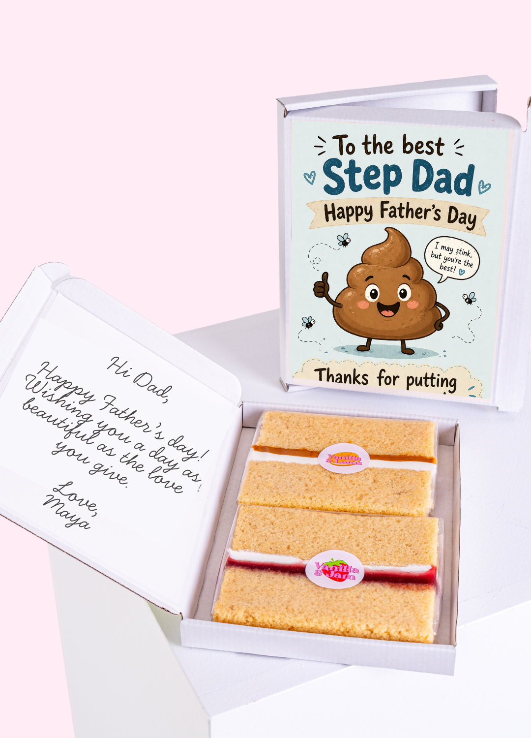 Playful "Putting Up With Me" Step Dad Cake Card | MailBakes