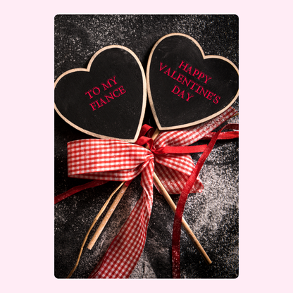 Valentine's Day card for fiancé with heart-shaped chalkboards.