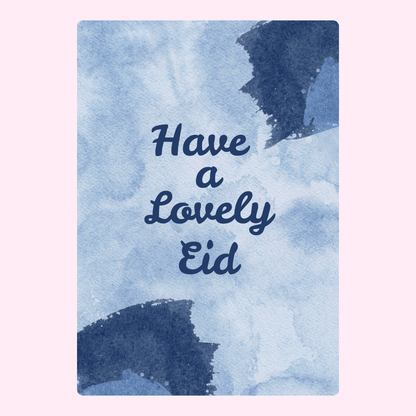 Eid greeting card with watercolor design
