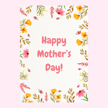Mother's Day card with floral border