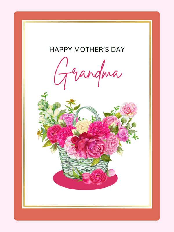 Mother's Day card for Grandma with flowers,...