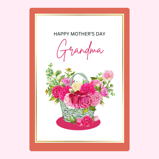 Mother's Day card for Grandma with flowers,...