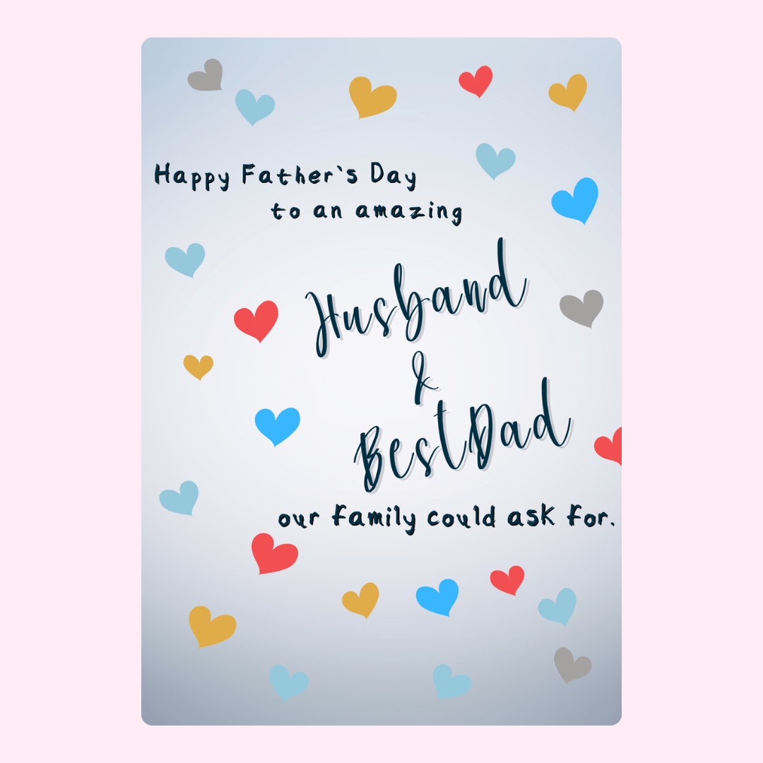 Father's Day card for husband & best dad.