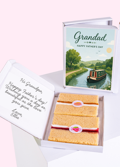 Peaceful Canal Boat Grandad Cake Card | MailBakes