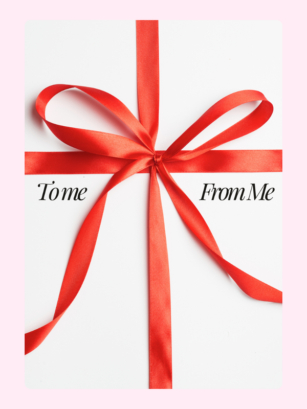 To Me From Me letterbox cake card with freshly baked cake slices