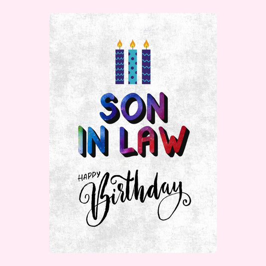 Colourful candle birthday design for son-in-law