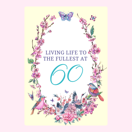 60th birthday card with floral design.