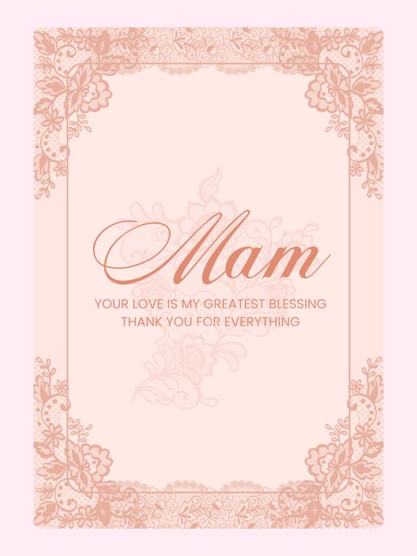 Thank You For EveryThing Cake Card, for Mum