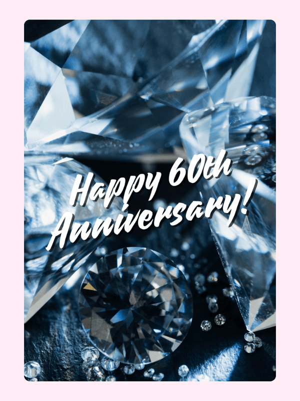 60th Anniversary card with diamonds