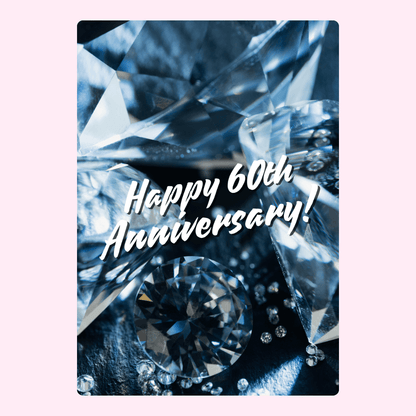 60th Anniversary card with diamonds