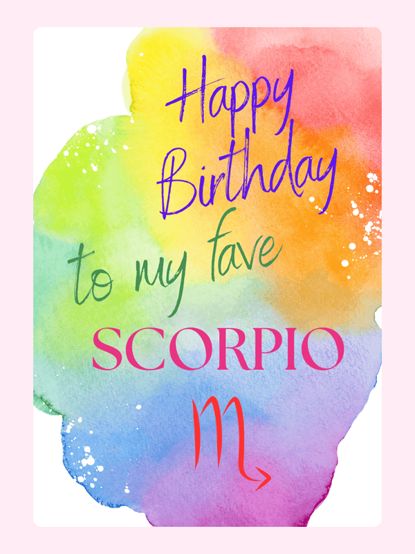 Fave Scorpio Cake Card, birthday