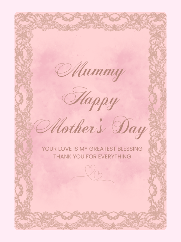 Mummy Floral Frame Mother's Day Cake Card