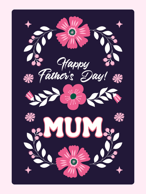 Happy Father's Day Mum 1 Cake Card, for Dad