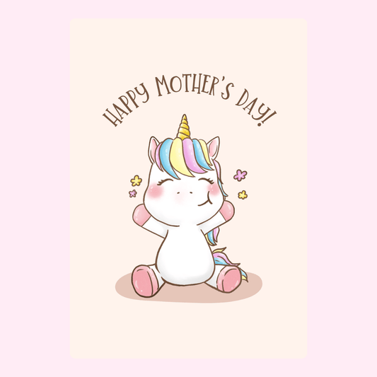 Mother's Day card with a cute unicorn.