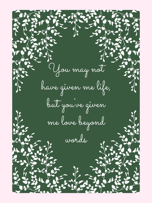 Green card with quote about love