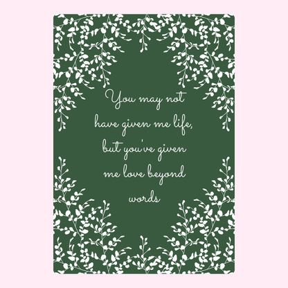 Green card with quote about love