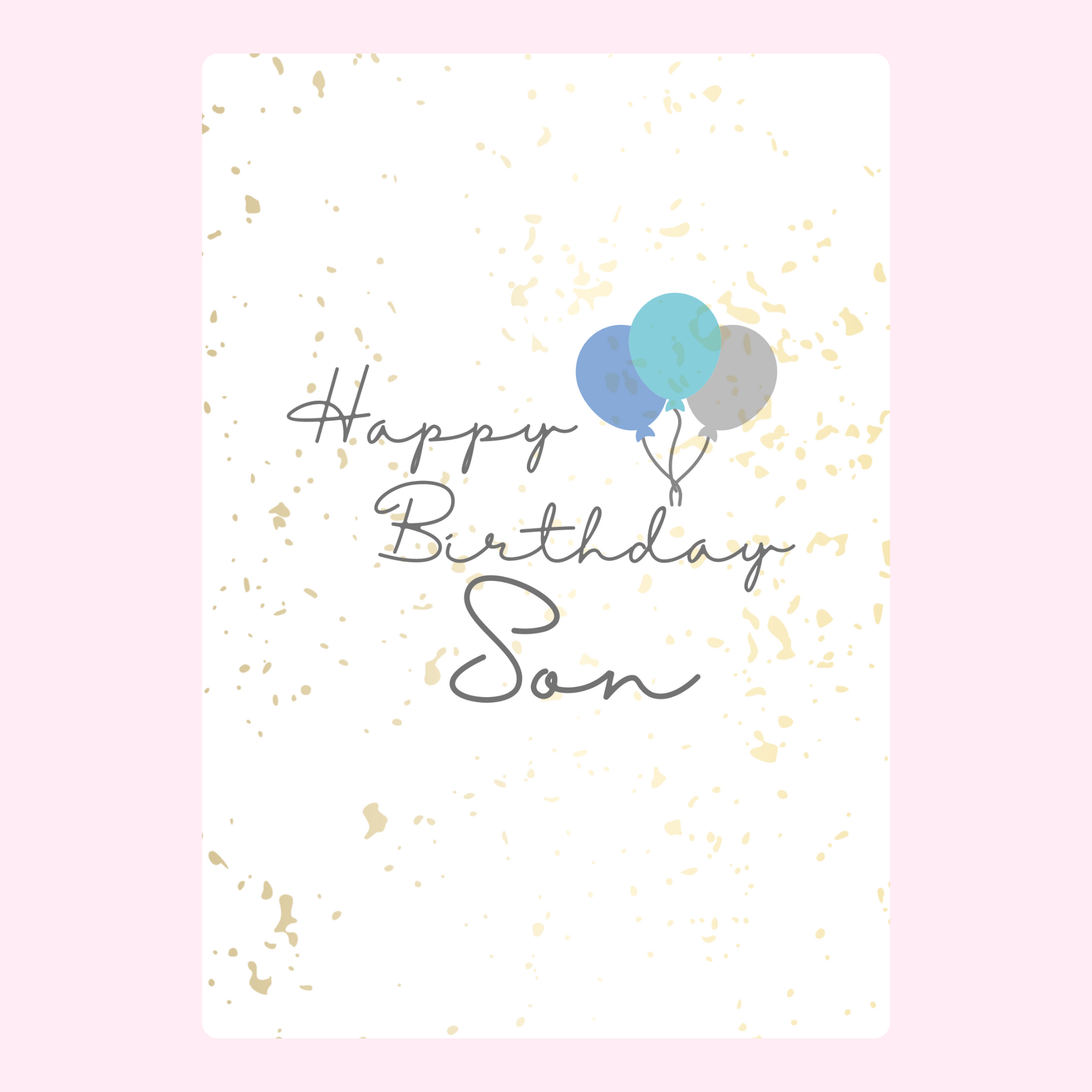 Birthday card for son with balloons