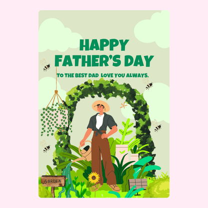 Gardener with love & garden arch.