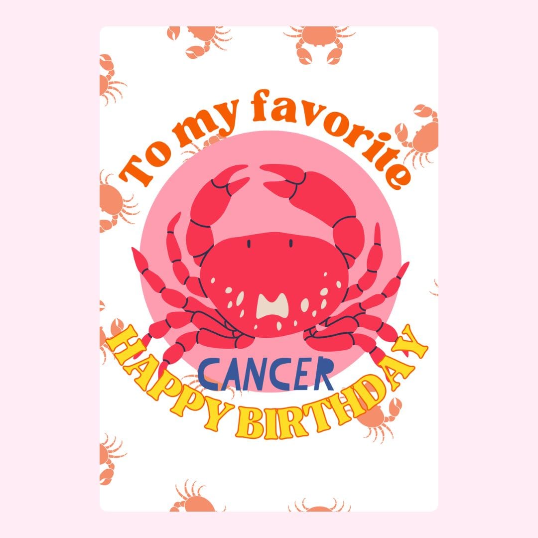 Happy Birthday Cancer card
