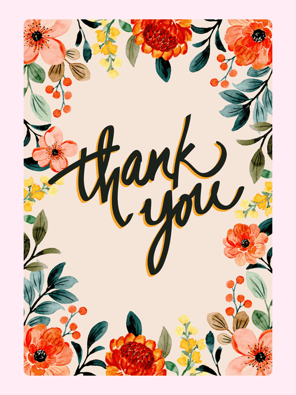 Thank you floral card