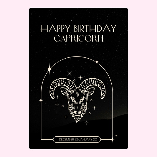 Happy Birthday Capricorn card (December 22-January 20)