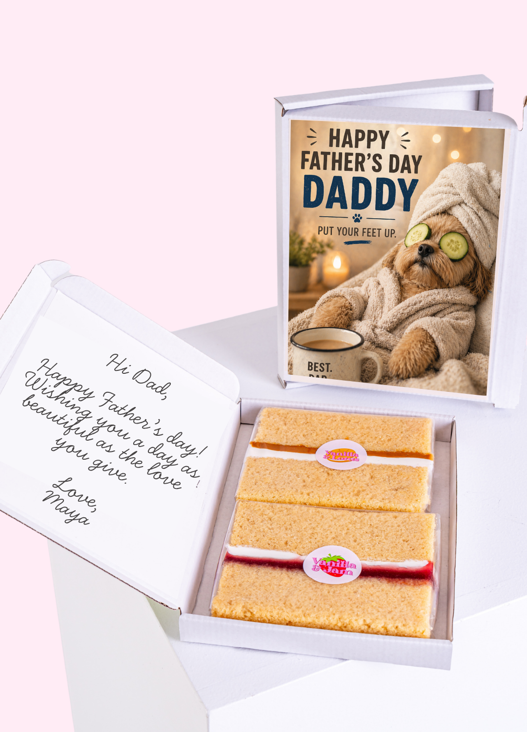 Relaxing Spa Dog Father's Day Cake Card | MailBakes