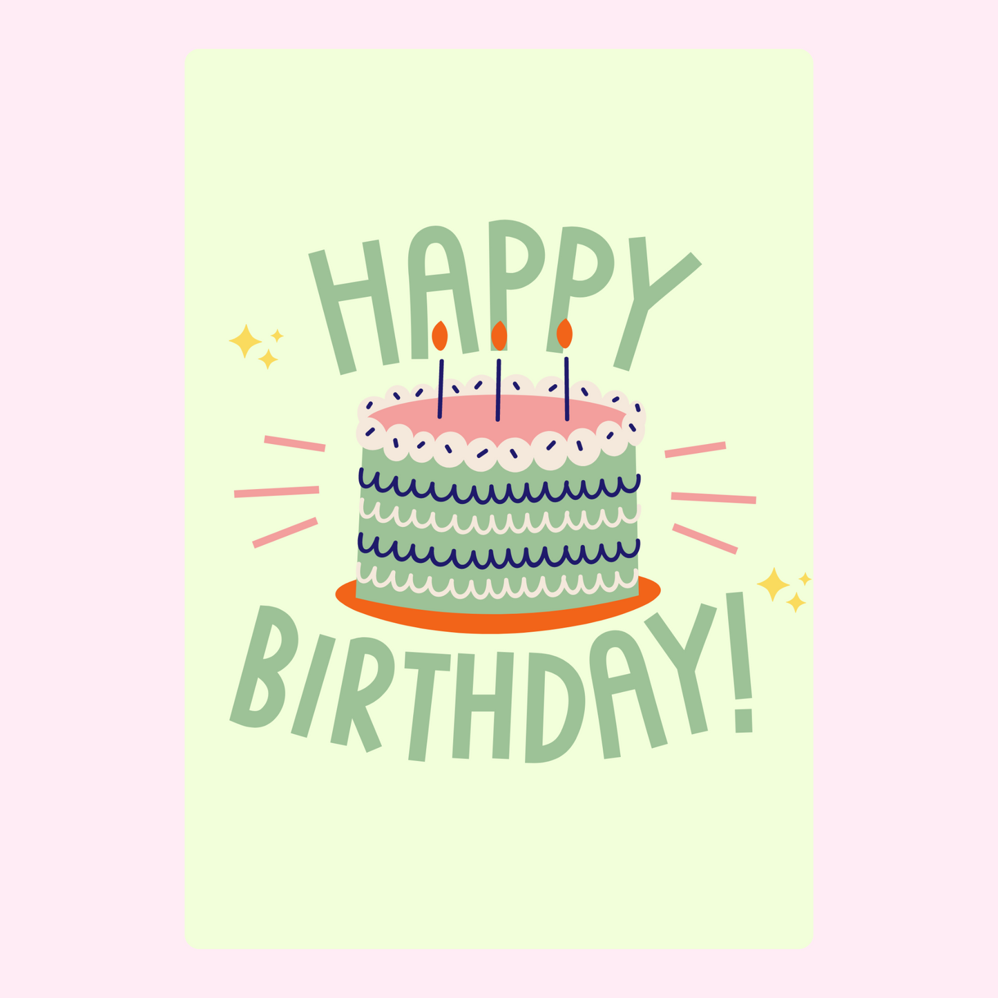 Happy Birthday card with cake
