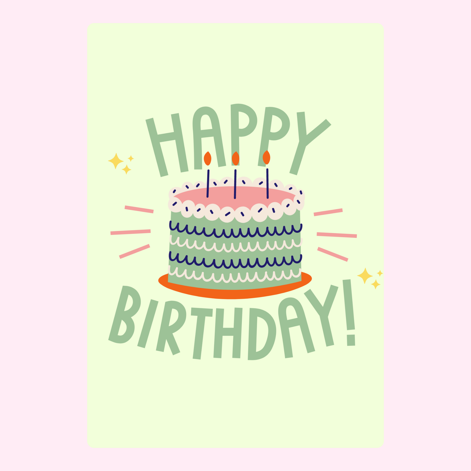 Happy Birthday card with cake