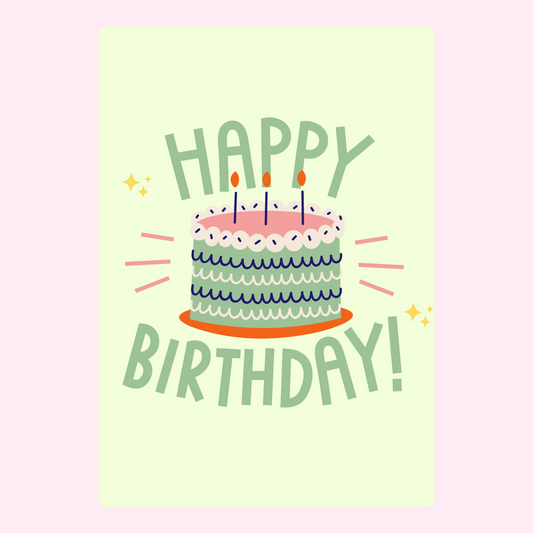 Happy Birthday card with cake