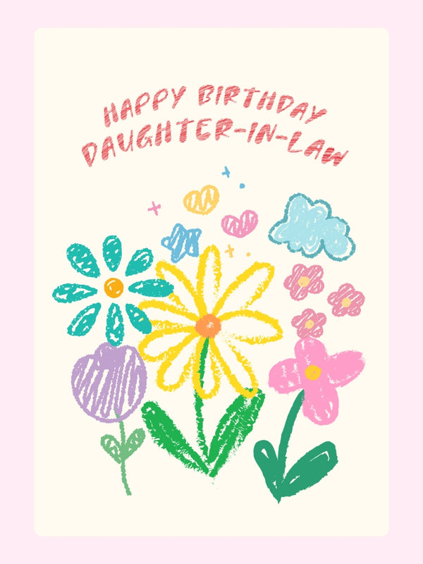 Cheerful Floral Birthday Cake Card