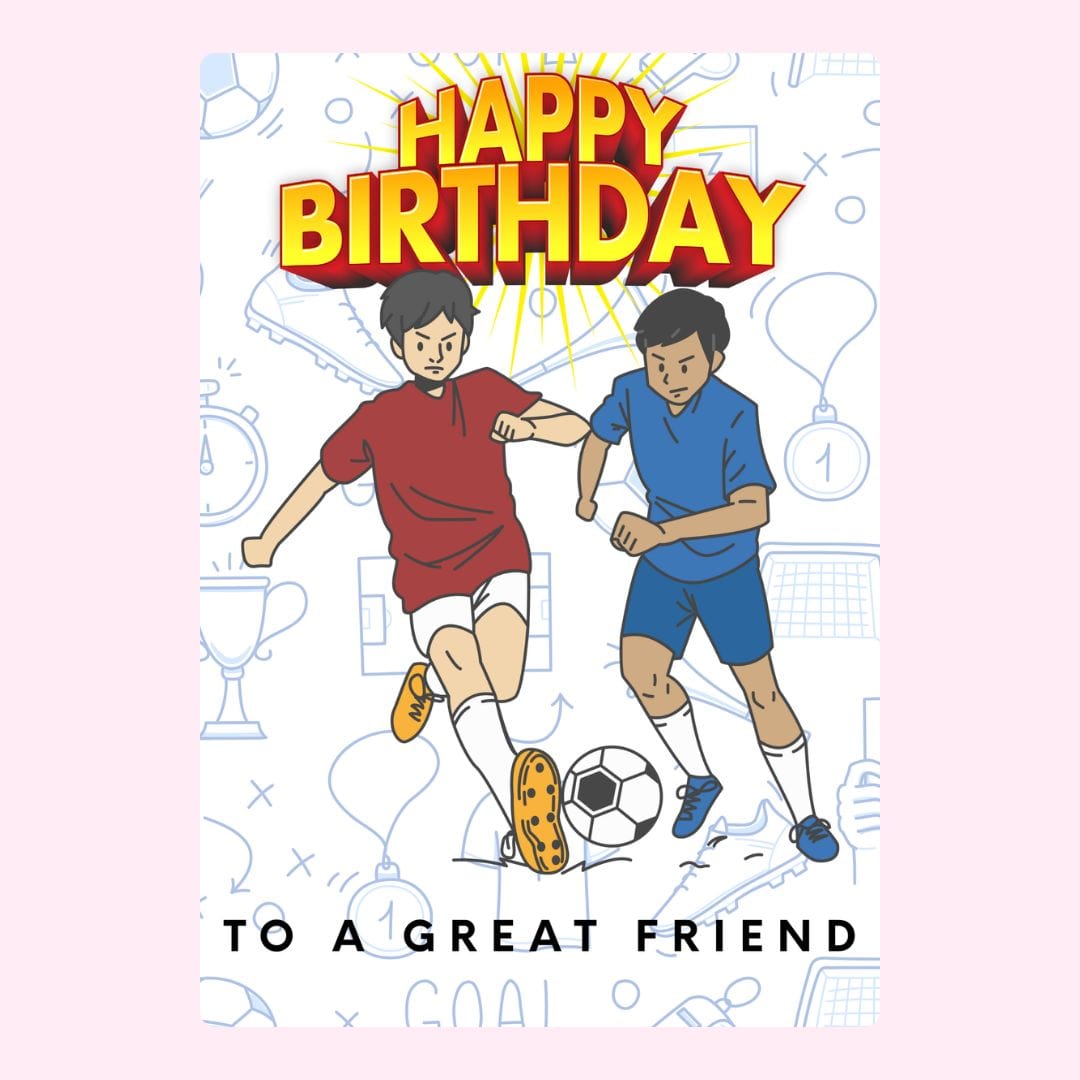 Happy birthday card with soccer players - 2_f7c2a772