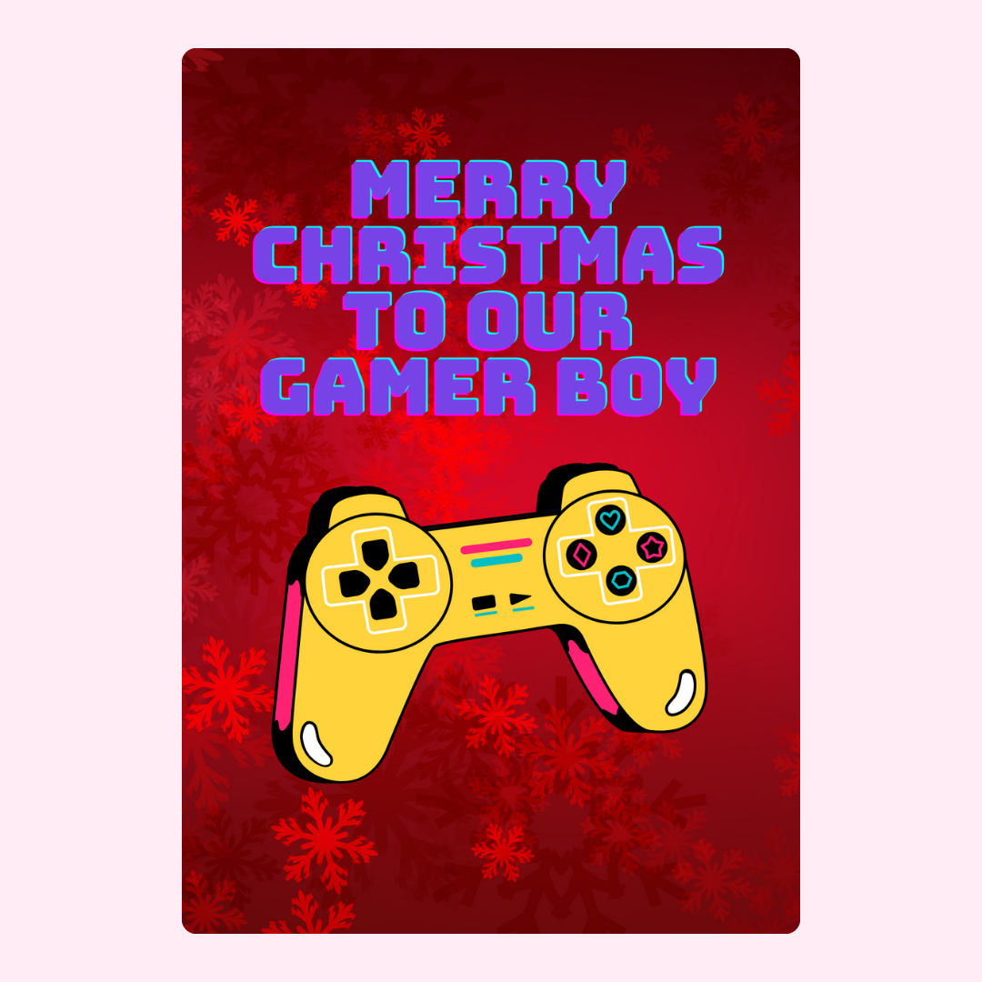 Christmas card for gamer boy with controller