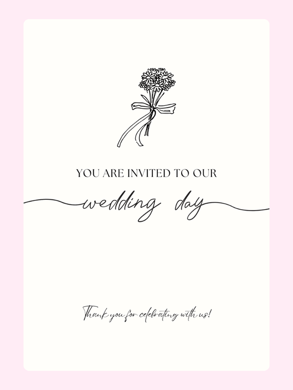 Wedding invitation with flower bouquet