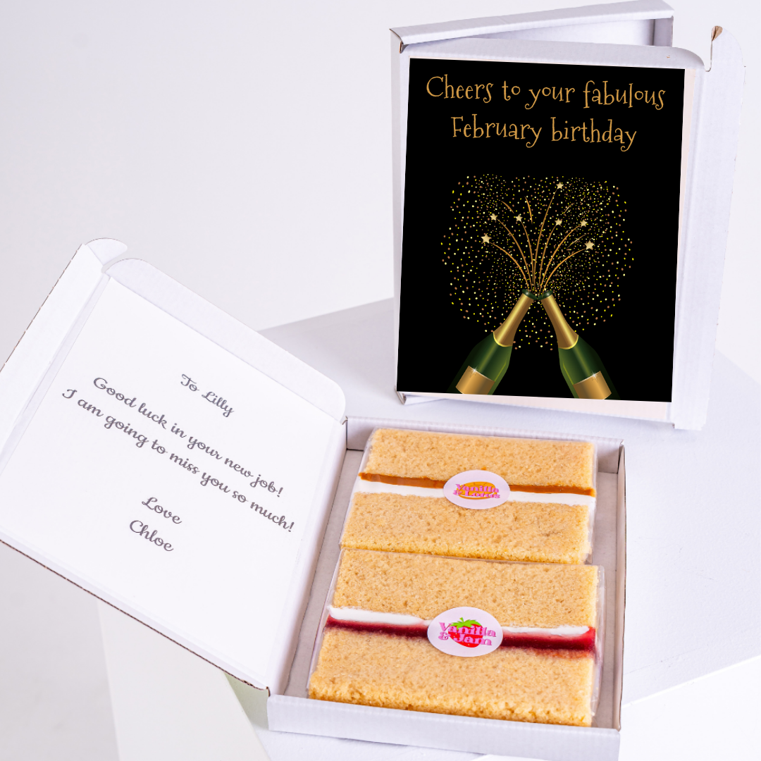 Birthday cake and card for Lilly - Cheers to your February birthday