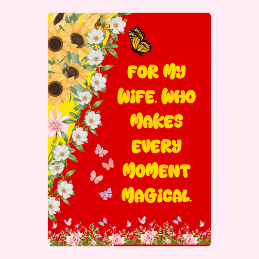 floral design with butterfly and message