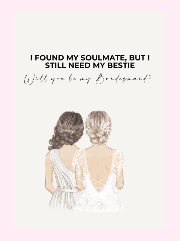 Bridesmaid proposal with best friend illustration