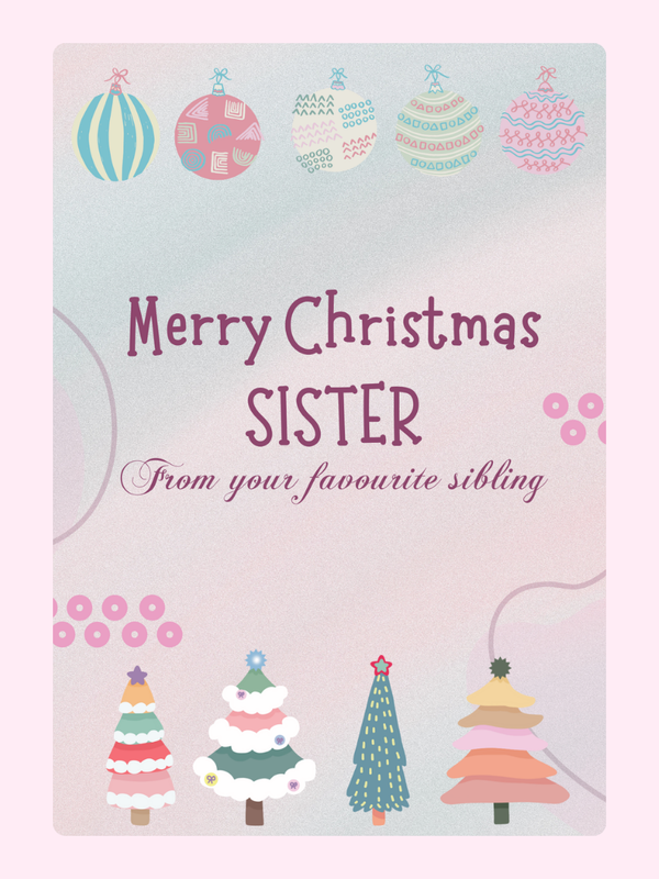 Christmas card for sister