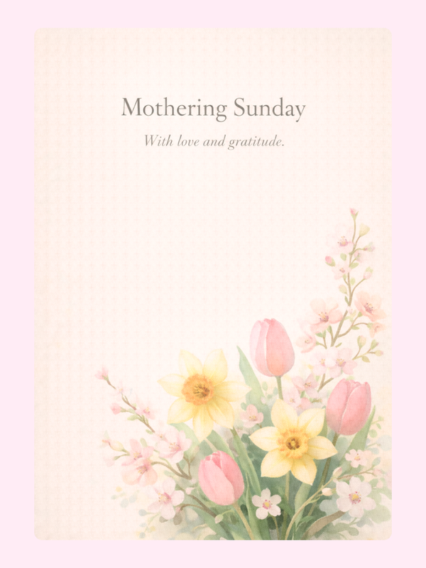 Mothering Sunday Spring Bouquet Cake Card